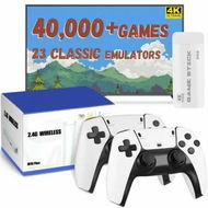 Detailed information about the product Retro Gaming Console with 40,000+ Classic Games,23 Emulators,Dual 2.4GHz Wireless Controllers,4K HD Output,Compatible with TV/PC/Projector,128GB