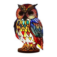 Detailed information about the product Retro Owl Table Lamp: Stained Resin Tabletop Decor (15 cm)