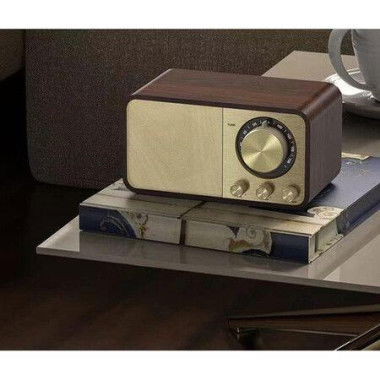 Retro Radio Wooden Portable Radio BT5.0 Speaker USB Charging High Sensitivity Reception Pocket Radio Loud Wide FM