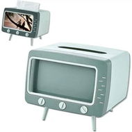 Detailed information about the product Retro TV Tissue Box Cover Cute and Practical Cell Phone Holder Tampon Holder for Kitchen, Bedroom Dressers, Desks and Tables, Creative Gift, Green