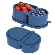 Detailed information about the product Reusable Silicone Containers With Lids,Lunch Box,2 Compartments,Portable Silicone Food Storage Box For Picnics,School,And Office Color Blue