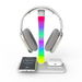 RGB Headset Stand with 15w Wireless Charger,4 in 1 Gaming Headphone Desk Holder with 7 Light Modes and Non-Slip Rubber Base for Phone,AirPods-White. Available at Crazy Sales for $34.99