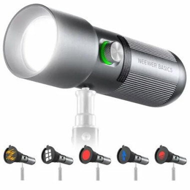 RGB Photography Flashlight,4 Colors/20 GOBO Filters/CRI95+/7500mAh,10W 6300K Portable LED Video Spotlight Patterned Ambient Aluminum Sunset Light,USB,FL10
