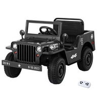 Detailed information about the product Rigo Kids Electric Ride On Car Jeep Military Off Road Toy Cars Remote 12V Black