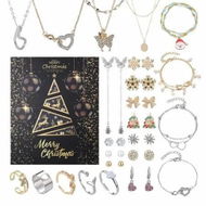 Detailed information about the product Rings Earring Christmas Countdown 24 Days Jewellery Christmas Countdown Calendar With Necklace Rings And Earrings,Xmas Countdown Advent