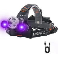 Detailed information about the product RJ-3000 LED Black Light Headlamp, 3 Modes White and UV Light Headlamp, Head Lamp for Hunting Camping Hiking Fishing Working