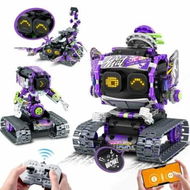 Detailed information about the product Robot Building Toy with LED Eyes & Sound,App Remote Controlled STEM Rechargeable Robotics 3 in 1 RC Tech Building Block Kit Gift for Kids 6+