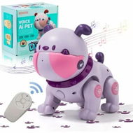 Detailed information about the product Robot Dog Pets Toy Remote Control Robot Dog Toy with Touch Interaction, Recordable, Soothing Music Mode, LED Light(Pureple)