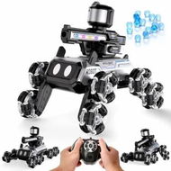 Detailed information about the product Robot Dog Smart Toys with Music LED Eyes 2.4GHZ RC Car 8-Wheel Stunt,9+ Lifelike Actions Water-Shooting Age 3+ Year Old Boys Girls Christmas Gifts(Black)