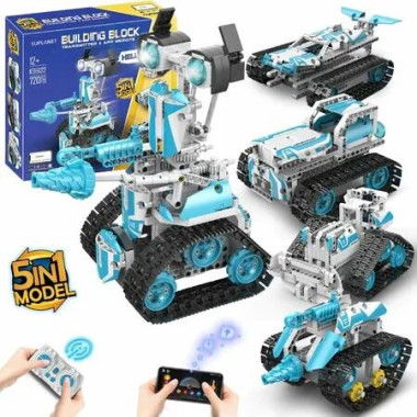 Robot STEM 5 in 1 Remote Control App Programmable Building Block 720Pcs DIY Science Educational Kit Kids Ages 12+ Learning Toy