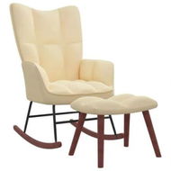 Detailed information about the product Rocking Chair with a Stool Cream White Velvet