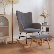 Detailed information about the product Rocking Chair with a Stool Dark Grey Fabric