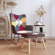 Detailed information about the product Rocking Chair With A Stool Patchwork Fabric