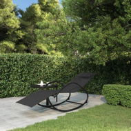 Detailed information about the product Rocking Sun Lounger Black Steel And Textilene