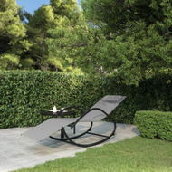 Detailed information about the product Rocking Sun Lounger Grey Steel And Textilene