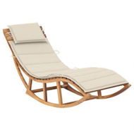 Detailed information about the product Rocking Sun Lounger With Cushion Solid Teak Wood