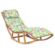 Detailed information about the product Rocking Sun Lounger with Cushion Solid Teak Wood