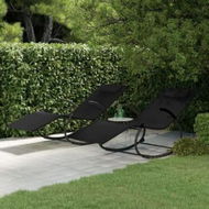 Detailed information about the product Rocking Sun Loungers 2 pcs Black Steel and Textilene