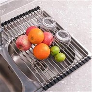 Detailed information about the product Roll Up Dish Drying Rack Over The Sink Drying Rack Folding Dish Rack Over Sink Mat Stainless Steel Dish Drainer Sink Rack Kitchen Sink Organizer Accessories Black 17