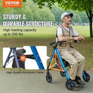 Detailed information about the product Rollator Walker for Seniors and Lightweight Aluminum Foldable Rolling Walker with Adjustable Seat and Handle Outdoor Mobility Rollator Walker