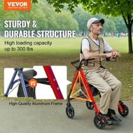 Detailed information about the product Rollator Walker for Seniors and Lightweight Aluminum Foldable Rolling Walker with Adjustable Seat and Handle Outdoor Mobility Rollator Walker