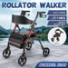 Rollator Walker with Seat 4 Wheel Seniors Elderly Lightweight Walking Mobility Aid Trolley Folding Wheelchair Rolling Frame Medical Storage Aluminum. Available at Crazy Sales for $149.97