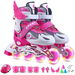 Roller Skates Kids Adjustable Lighted Wheels 4 Sizes Fit Feet Length 17-23cm Toddler Fun Skating Outdoor Activity Durable Comfort Play Gift Beginner. Available at Crazy Sales for $69.99