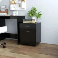 Detailed information about the product Rolling Cabinet Black 45x38x54 cm Engineered Wood