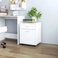 Detailed information about the product Rolling Cabinet White 45x38x54 cm Engineered Wood