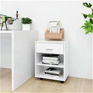 Detailed information about the product Rolling Cabinet White 46x36x59 cm Engineered Wood