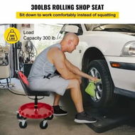 Detailed information about the product Rolling Garage Stool 300LBS Adjustable Mechanic Work Shop Seat w/Casters