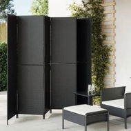 Detailed information about the product Room Divider 6 Panels Black Poly Rattan