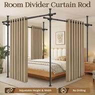 Detailed information about the product Room Divider Curtain Rod No Drill Temporary Wall Tension Privacy Separator Adjustable Partition Separate Standing Floor to Ceiling Dining Office Space