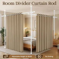 Detailed information about the product Room Divider Curtain Rod Tension No Drill Temporary Wall Partition Separation Privacy Separator Adjustable Floor to Ceiling Office Living Sitting Space