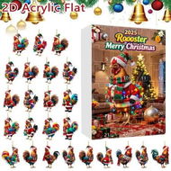 Detailed information about the product Rooster Christmas Advent Calendar with 24 Unique Ornaments Featuring Festive Santa Hat and Scarf Designs for Holiday Countdown Celebration