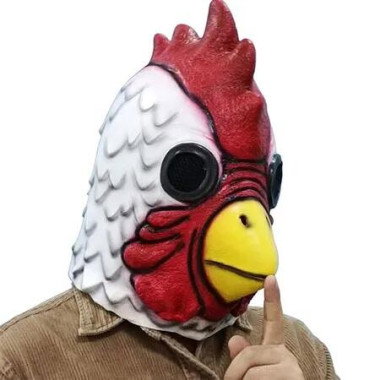 Rooster Mask Natural Latex Goat Costume Mask for Halloween Parties and Cosplay
