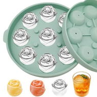 Detailed information about the product Rose Ice Mold, Silicone Ice Cube Tray Rose Ice Molds for Cocktails Mimosas Whiskey Ice Cube Trays for Freezer Green