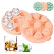 Detailed information about the product Rose Ice Mold, Silicone Ice Cube Tray Rose Ice Molds for Cocktails Mimosas Whiskey Ice Cube Trays for Freezer Pink