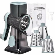 Detailed information about the product Rotary Cheese Grater Hand Crank Cheese Shredder Vegetable Mandoline Slicer for Kitchen 3 in 1 Changeable Blades for Cheese Potato Nuts Chocolate Ice