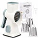 Rotary Cheese Grater Hand Crank Cheese Shredder Vegetable Mandoline Slicer for Kitchen 3 in 1 Changeable Blades for Cheese Potato Nuts Chocolate Ice. Available at Crazy Sales for $29.99