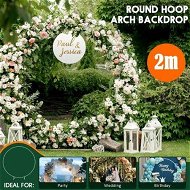 Detailed information about the product Round Backdrop Stand Arch Hoop Party Wedding Photo Metal Frame Circle Balloon Decoration Flower Holder 2M White
