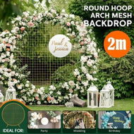 Detailed information about the product Round Backdrop Stand Arch Mesh Hoop Wedding Photo Party Metal Frame Circle Balloon Flower Decoration Holder 2M Gold