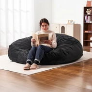 Detailed information about the product Round Bean Bag Chair with Removable & Washable Cover for Giant Black1829 x 1829 x 508 mm