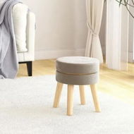 Detailed information about the product Round Hocker Dark Grey Velvet