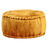 Detailed information about the product Round Pouffe Velvet 40x20 Cm Mustard