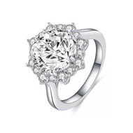 Detailed information about the product Round Shape Halo Zulastone Engagement Ring In Sterling Silver