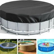 Detailed information about the product Round Swimming Pool Cover Above Ground Stock Tank Protector with Accessories Waterproof Dustproof Hot Tub Cover(182.88cm)