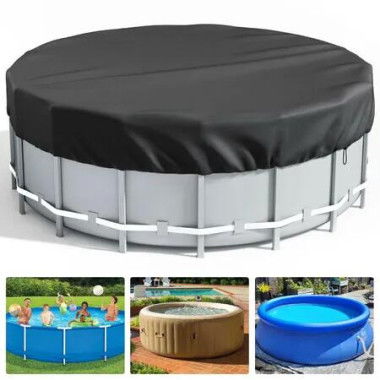 Round Swimming Pool Cover Above Ground Stock Tank Protector with Accessories Waterproof Dustproof Hot Tub Cover(310 cm)