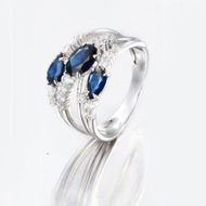 Detailed information about the product Royal Blue Cubic Stone Silver Ring