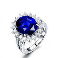 Detailed information about the product Royal Blue Round Cubic Zulastone Simulated Sapphire For Women Promise Ring Sterling Silver